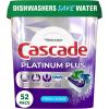 imageCascade Platinum Dishwasher Pods ActionPacs Dishwasher Detergent with Dishwasher Cleaner Action Lemon Platinum Plus 70 Count52 Count Pack of 1