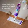 imageSwiffer PowerMop MultiSurface Mop Kit for Floor Cleaning Includes PowerMop 2 Mopping Pad Refills 1 Cleaning Solution with Fresh Scent and 2 BatteriesPurple and White