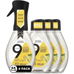 image9 Elements Bathroom Cleaner Lemon Multi Surface Shower Tub ampamp Tile Cleaning Vinegar Spray 18 oz Bottles Pack of 3Dish Spray