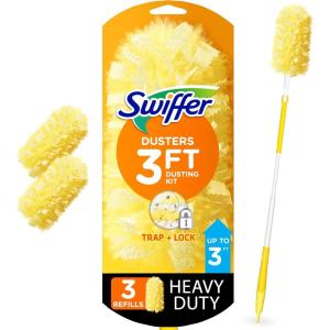 imageSwiffer Duster Heavy Duty 3 ft Extendable Handle Starter Kit with 3 Refills4 Piece Set