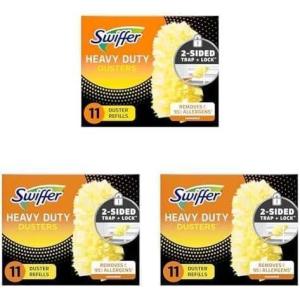 imageSwiffer Dusters Refill for Cleaning Feather ampamp Microfiber Duster Disposable Alternative For Dusting Furniture Blinds Ceiling Fans Walls Helps Remove Allergens Heavy Duty Unscented 11ct11 Count Pack of 3