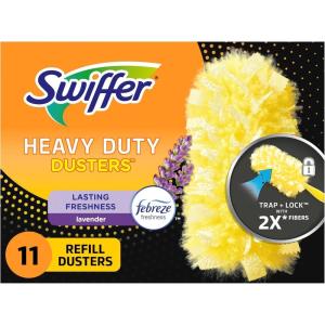 imageSwiffer Dusters Refill for Cleaning Feather ampamp Microfiber Duster Disposable Alternative for Dusting Furniture Blinds Ceiling Fans Walls Helps Remove Allergens Heavy Duty Lavender 11ct