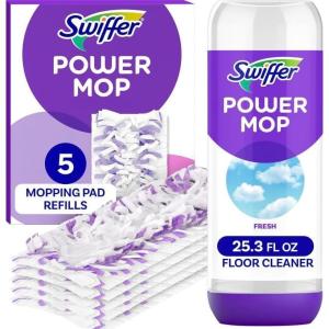 imageSwiffer PowerMop MultiSurface Mopping Pad Refills Made by Swiffer for Floor Cleaning 11 Count5 Pads Refills  1 PowerMop Lavender Solution