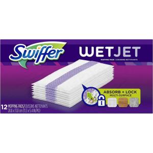imageSwiffer WetJet Hardwood Floor Cleaner Spray Mop Pad Refill Bathroom Cleaning Supplies Hardwood Floor Cleaner Multi Surface 24 Count12 Count Pack of 1