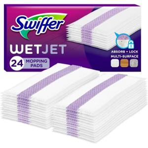 imageSwiffer WetJet Hardwood Floor Cleaner Spray Mop Pad Refill Bathroom Cleaning Supplies Hardwood Floor Cleaner Multi Surface 24 Count24 Count Pack of 1