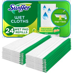 imageSwiffer Sweeper Wet Mopping Pad Refills for Floor Mop Gain Scent 24 Count
