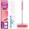imageSwiffer Sweep and Mop Deluxe Limited Edition Pink Wicked for Good 2in1 Floor Mopping and Sweeping Kit 1 Sweeper Device 5 Heavy Duty Dry Sweeping Cloths 3 Heavy Duty Wet Mopping ClothsWicked Pink Deluxe Starter Kit