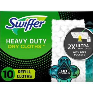 imageSwiffer Sweeper Heavy Duty Dry MultiSurface Cloth Refills for Floor Sweeping and Cleaning Unstopables Fresh Scent 10 Count10 Count